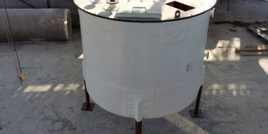 CIP tank fabricated from fibreglass